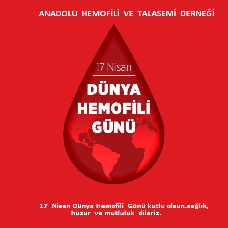 17 NİSAN DÜNYA HEMOFİLİ  GÜNÜ KUTLU OLSUN